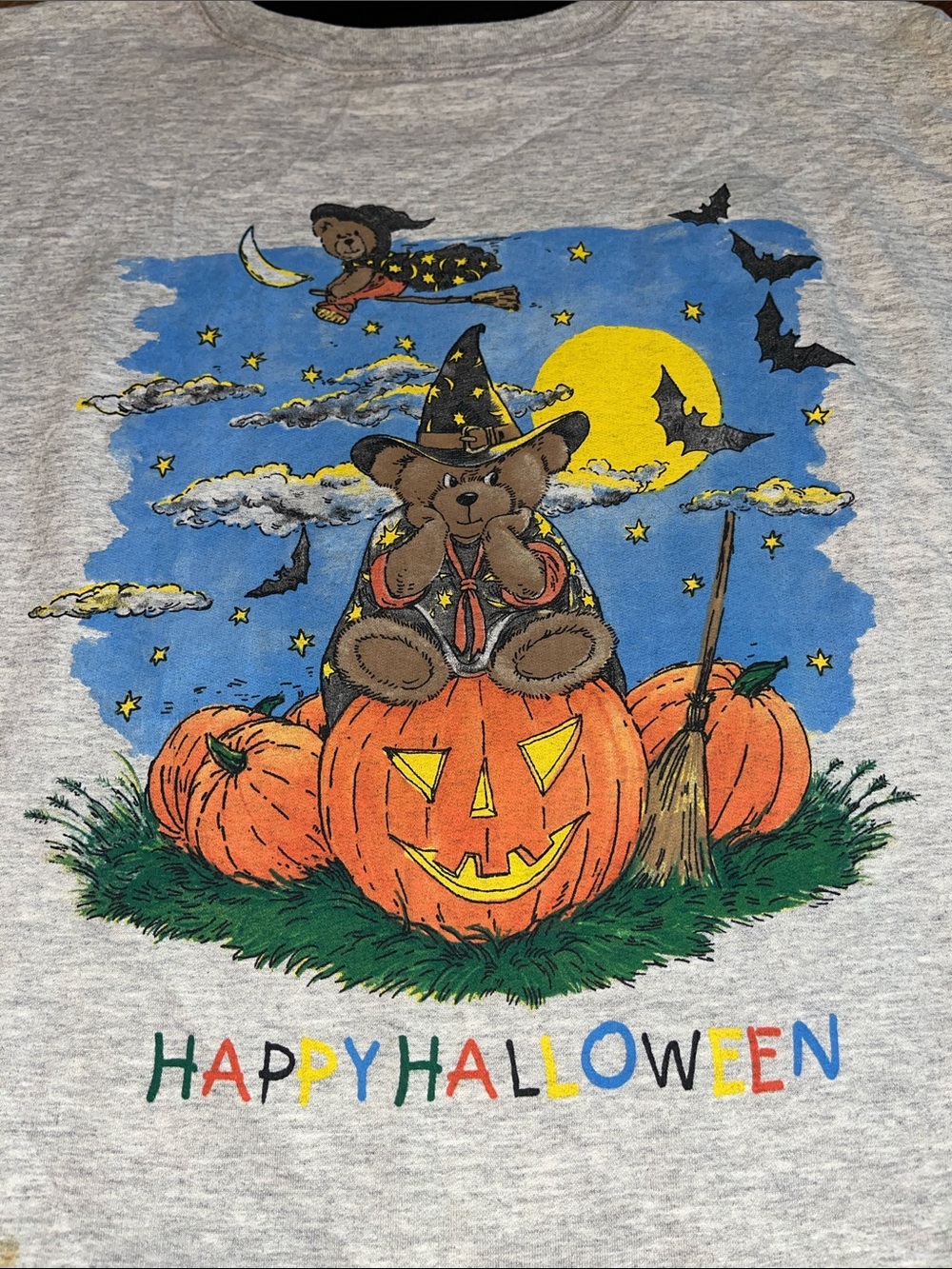 Basic edition plus - vintage Halloween teddy bear sweatshirt 3X - Picture 2 of 11